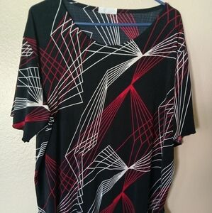 Women's Black With Red & White Blouse By D Brianda Elegancia